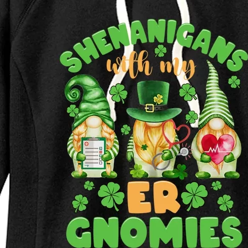 Shenanigans With My Er Gnomies St Patricks Day Nurse Gift Women's Fleece Hoodie