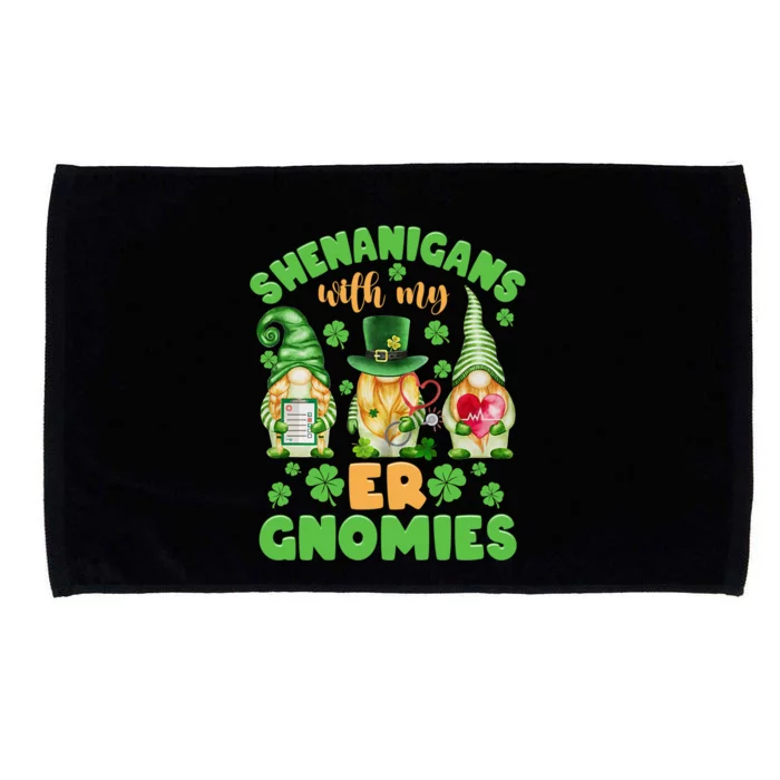 Shenanigans With My Er Gnomies St Patricks Day Nurse Gift Microfiber Hand Towel