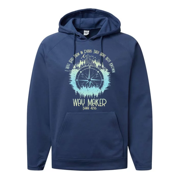 Spiritual Way Maker Bible Verse Christian Faith Way Maker Performance Fleece Hoodie