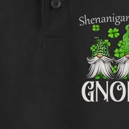 Shenanigans With My Gnomies St Patrick's Day Gnome Shamrock Dry Zone Grid Performance Polo