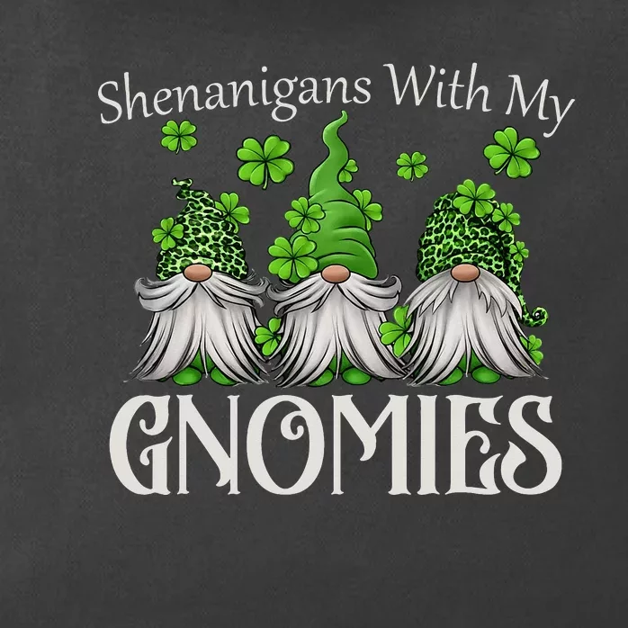 Shenanigans With My Gnomies St Patrick's Day Gnome Shamrock Zip Tote Bag