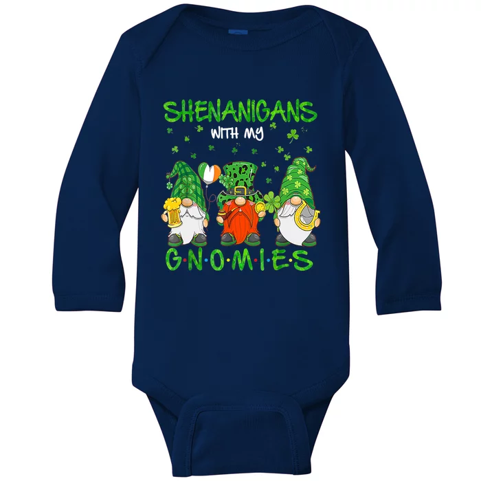 Shenanigans With My Gnomies St Patrick's Day Gnome Lover Baby Long Sleeve Bodysuit