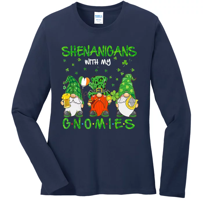 Shenanigans With My Gnomies St Patrick's Day Gnome Lover Ladies Long Sleeve Shirt