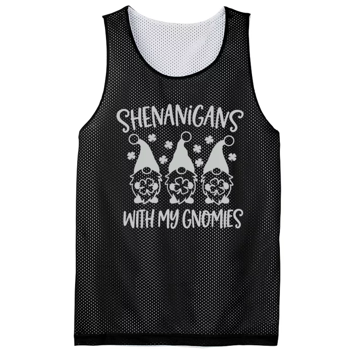 Shenanigans With My Gnomies Cute Bar Crawl St Patricks Day Mesh Reversible Basketball Jersey Tank