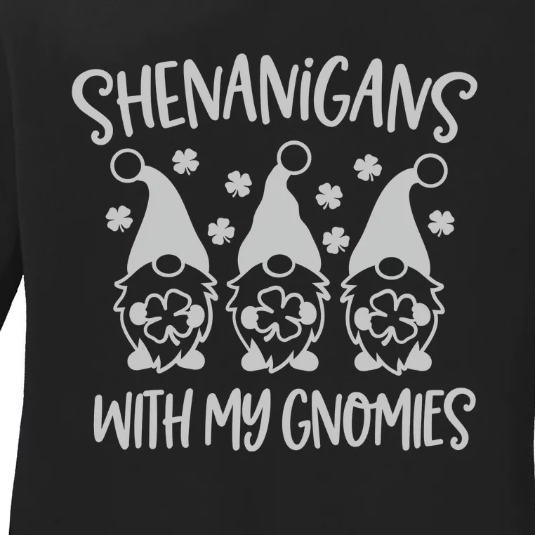 Shenanigans With My Gnomies Cute Bar Crawl St Patricks Day Ladies Long Sleeve Shirt