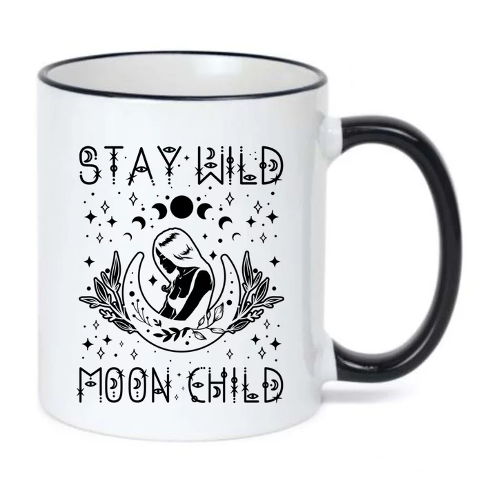 Stay Wild Moon Celestial Wiccan Witchy Boho Vibes Gift Black Color Changing Mug