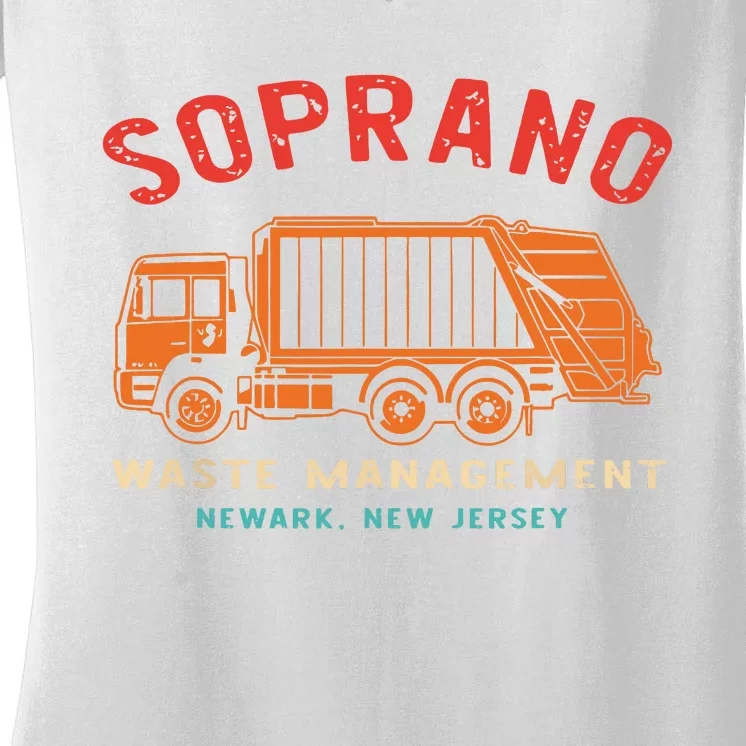 Soprano Waste Management Newark New Jersey Women's V-Neck T-Shirt