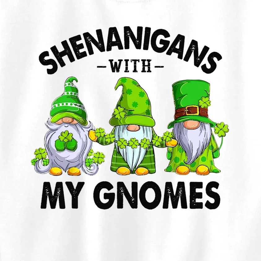 Shenanigans With My Gnomes Funny St Patrick's Day Crew Kids Sweatshirt