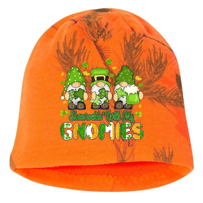 Shamrockin' With My Gnomies St Patricks Day Lucky Kati - Camo Knit Beanie