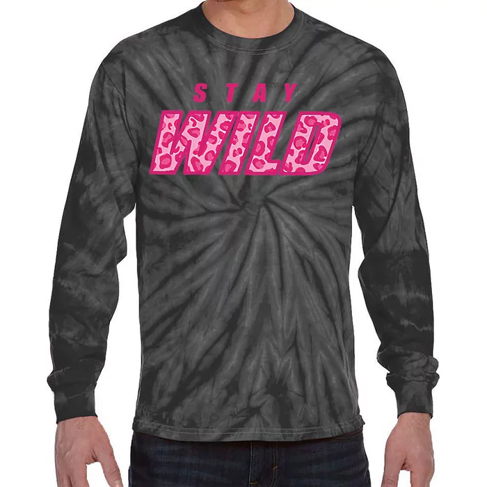 Stay Wild Merch Pink Tie-Dye Long Sleeve Shirt