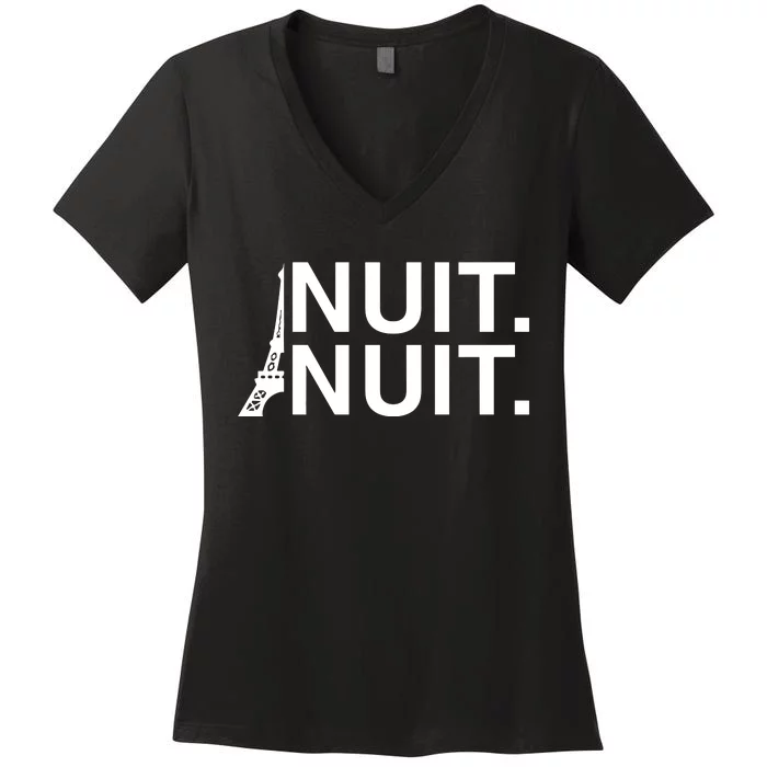 StephS Waering Nuit Nuit Paris Women's V-Neck T-Shirt