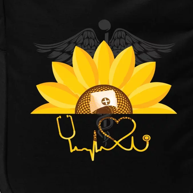 Sunflower With Nurse Heartbeat Nursing Wing Rn Lpn Crna Day Gift Impact Tech Backpack