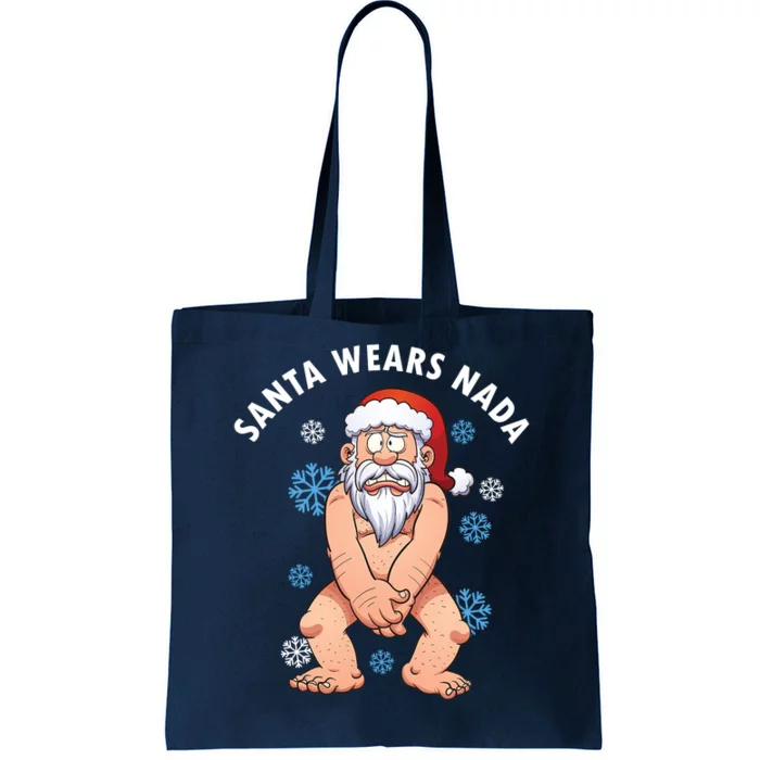 Santa Wears Nada Funny Christmas Tote Bag