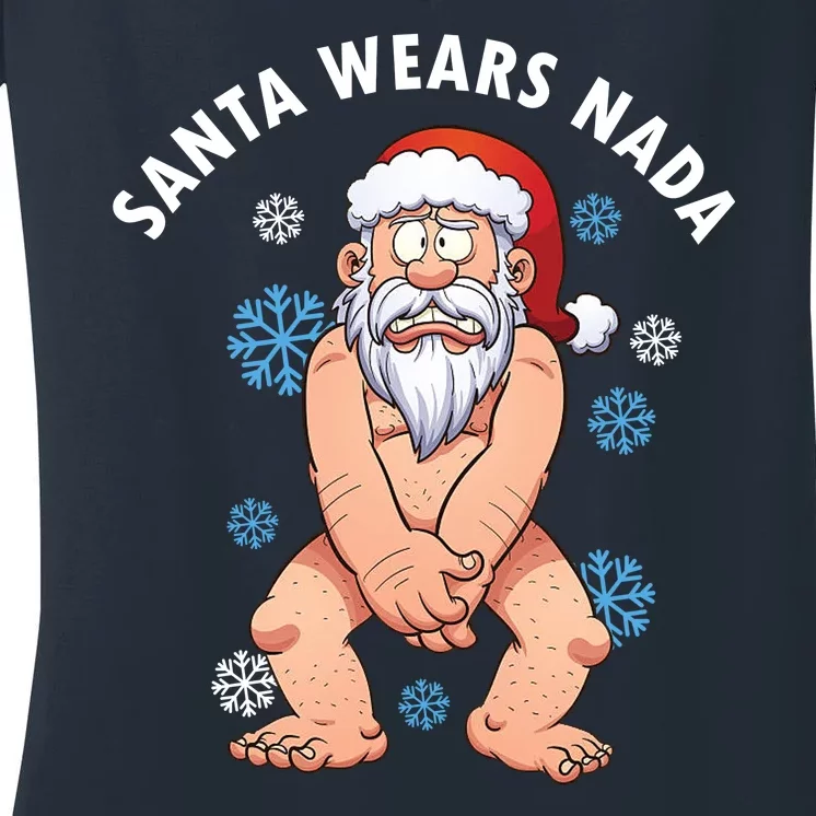 Santa Wears Nada Funny Christmas Women's V-Neck T-Shirt