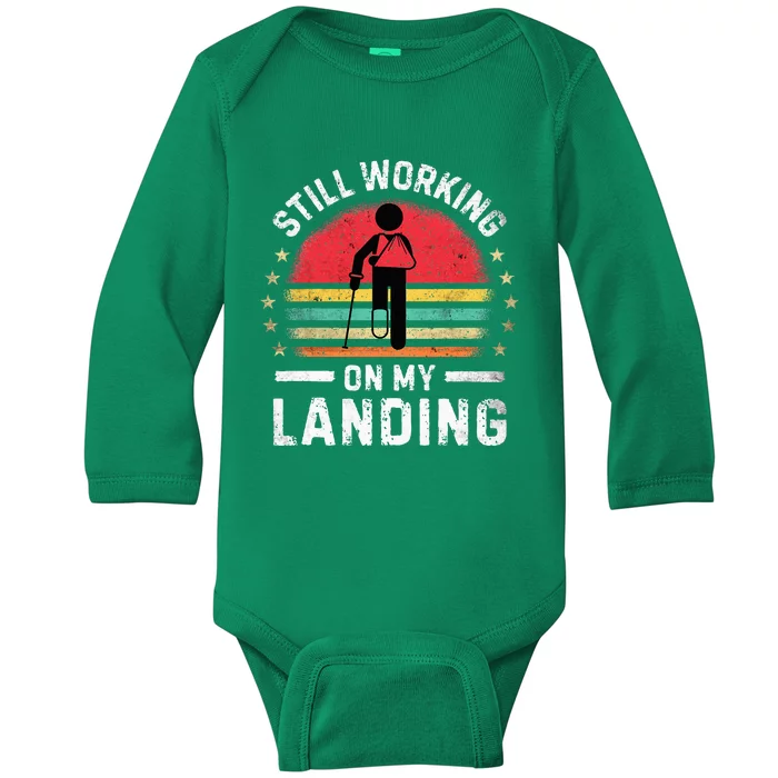 Still Working On My Landing Surgery Replacet Recovery Baby Long Sleeve Bodysuit