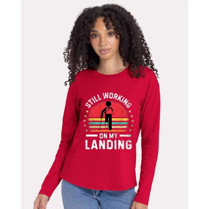 Still Working On My Landing Surgery Replacet Recovery Womens Cotton Relaxed Long Sleeve T-Shirt