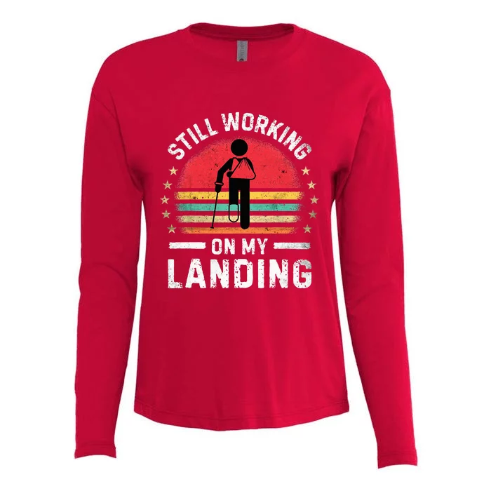 Still Working On My Landing Surgery Replacet Recovery Womens Cotton Relaxed Long Sleeve T-Shirt