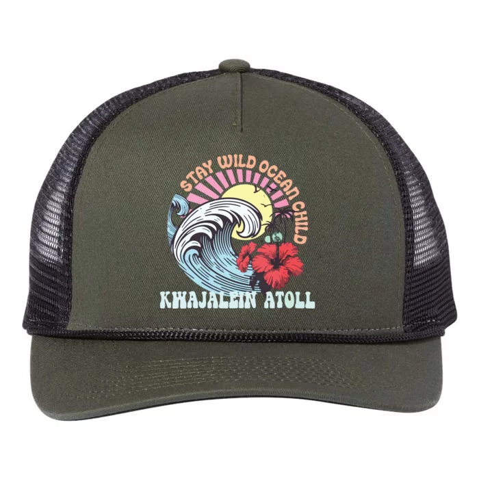 Stay Wild Ocean Child Kwajalein Atoll Retro Rope Trucker Hat Cap