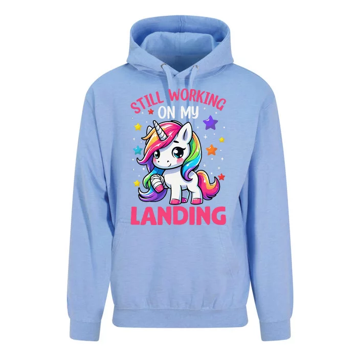 Still Working On My Landing Injury Broken Arm Cute Unicorn Unisex Surf Hoodie