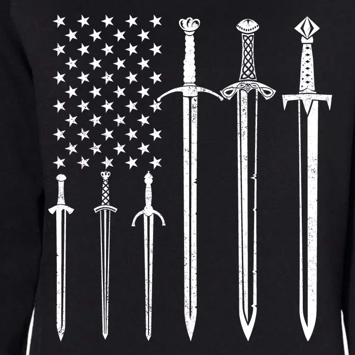 Sword American Flag Womens California Wash Sweatshirt