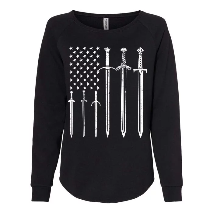 Sword American Flag Womens California Wash Sweatshirt