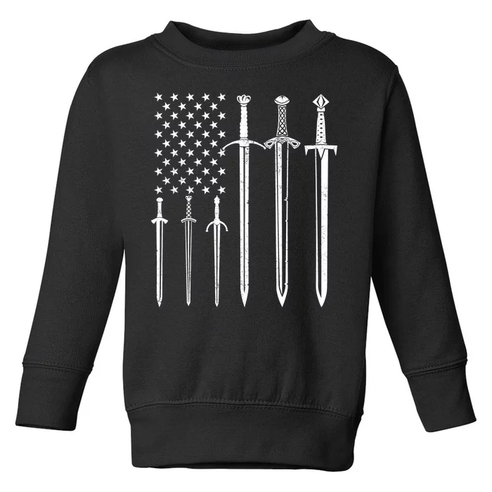 Sword American Flag Toddler Sweatshirt