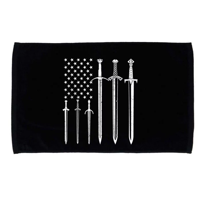 Sword American Flag Microfiber Hand Towel