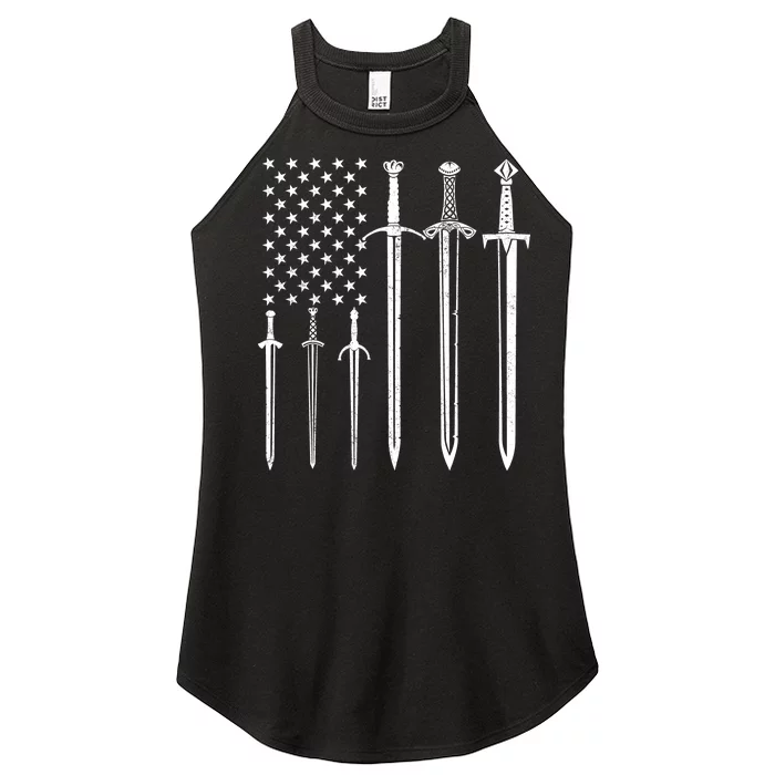 Sword American Flag Women’s Perfect Tri Rocker Tank