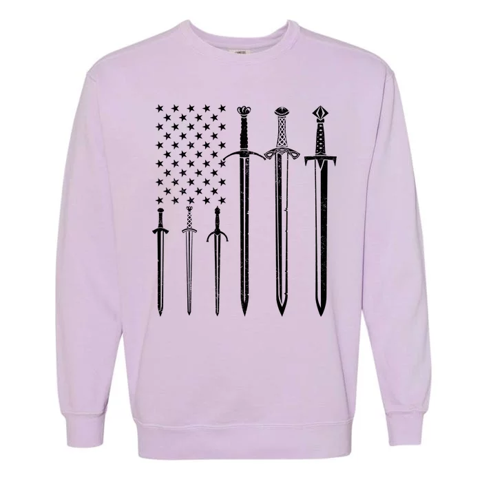 Sword American Flag Garment-Dyed Sweatshirt