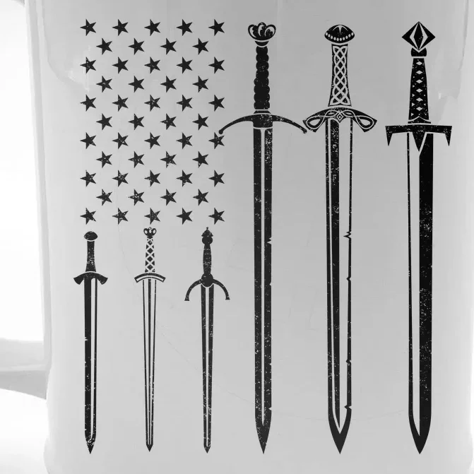 Sword American Flag Front & Back Beer Stein