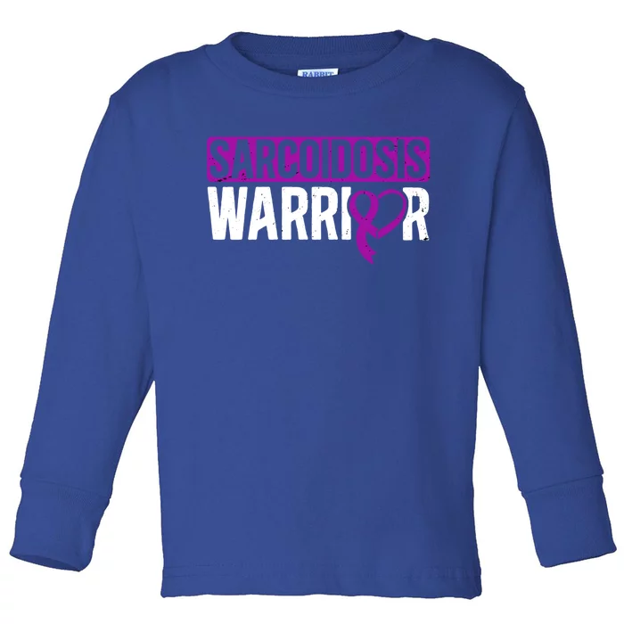 Sarcoidosis Warrior Purpe Ribbon Awareness Month Support Gift Toddler Long Sleeve Shirt