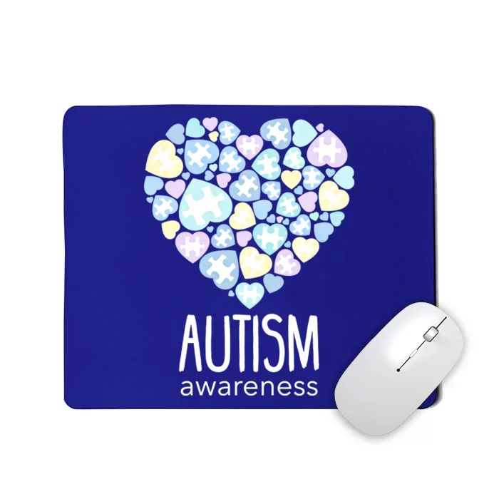 Support With Puzzle Hearts Love Autism Awareness Gift Mousepad