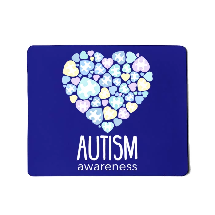 Support With Puzzle Hearts Love Autism Awareness Gift Mousepad