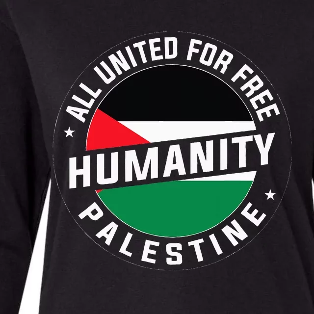 Stand With Palestine Free Palestine Peace Love Flag Womens Cotton Relaxed Long Sleeve T-Shirt