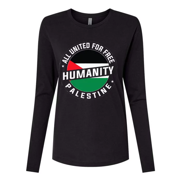 Stand With Palestine Free Palestine Peace Love Flag Womens Cotton Relaxed Long Sleeve T-Shirt