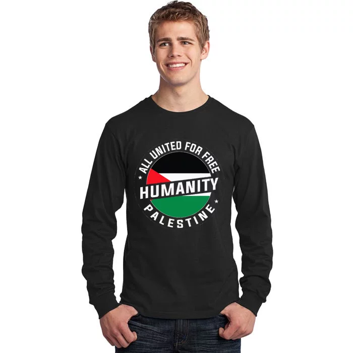 Stand With Palestine Free Palestine Peace Love Flag Tall Long Sleeve T-Shirt