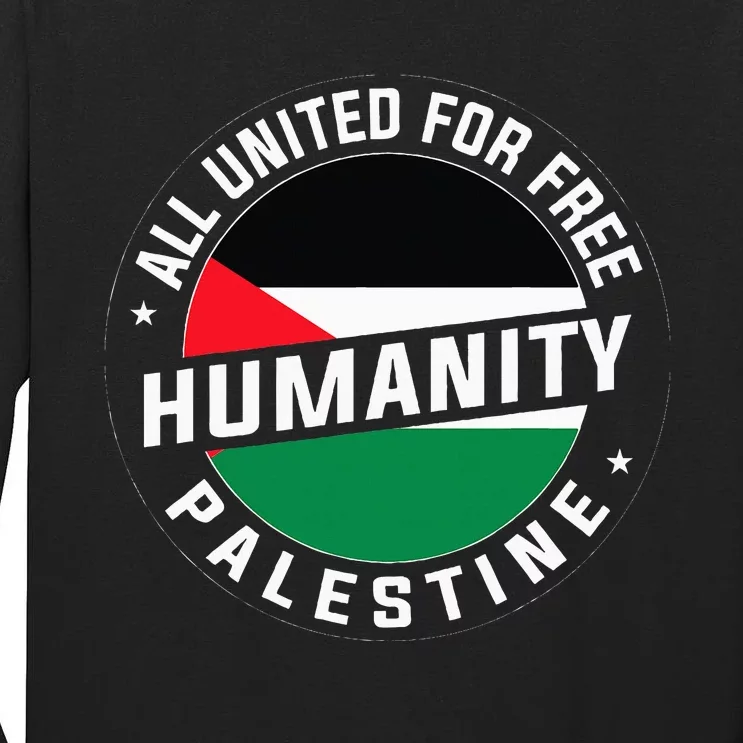 Stand With Palestine Free Palestine Peace Love Flag Tall Long Sleeve T-Shirt