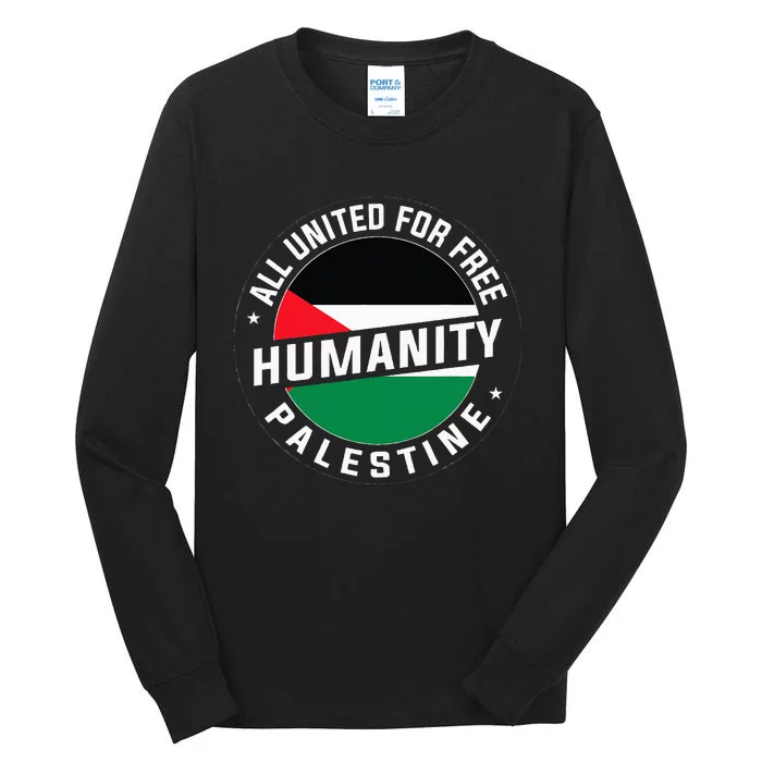 Stand With Palestine Free Palestine Peace Love Flag Tall Long Sleeve T-Shirt