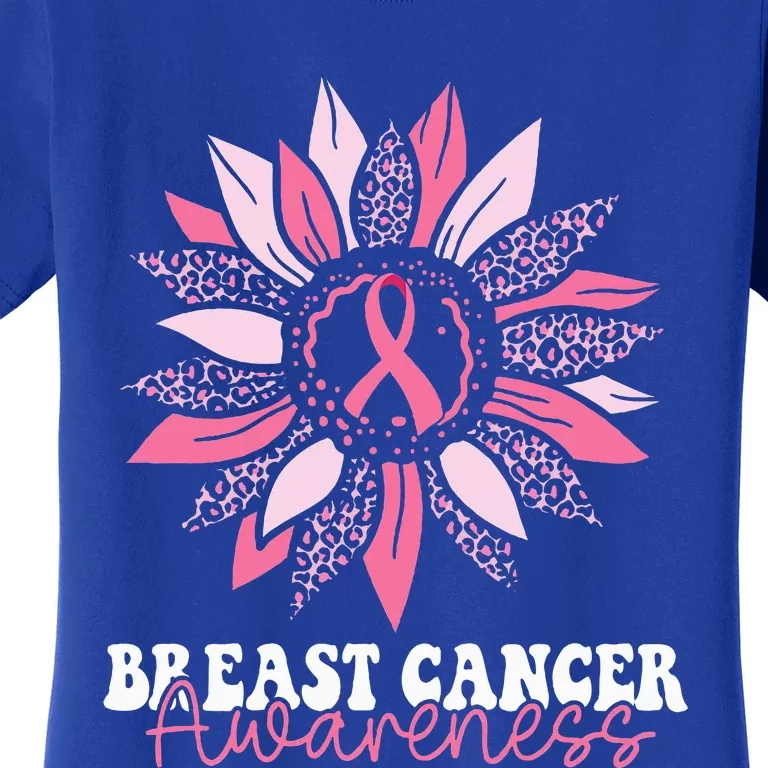 Sunflower Wear Pink Breast Cancer Awareness Warrior Women's T-Shirt