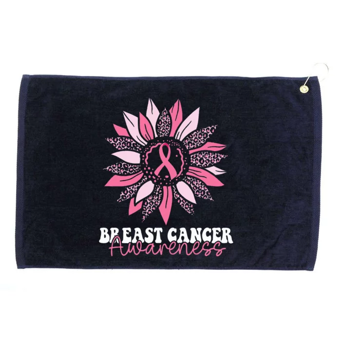 Sunflower Wear Pink Breast Cancer Awareness Warrior Grommeted Golf Towel