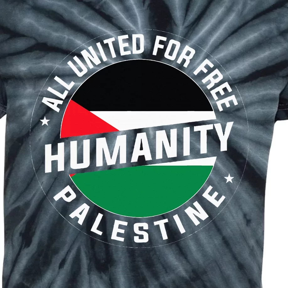 Stand With Palestine Free Palestine  Flag Kids Tie-Dye T-Shirt