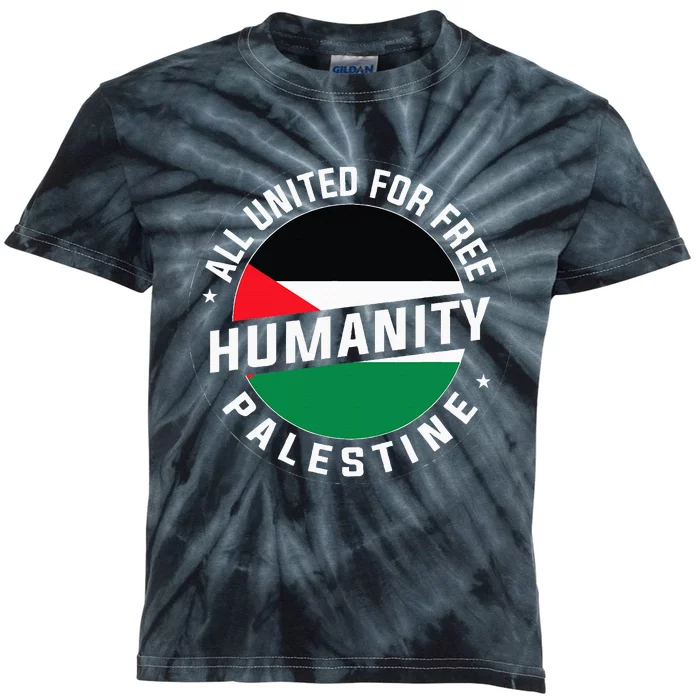 Stand With Palestine Free Palestine  Flag Kids Tie-Dye T-Shirt