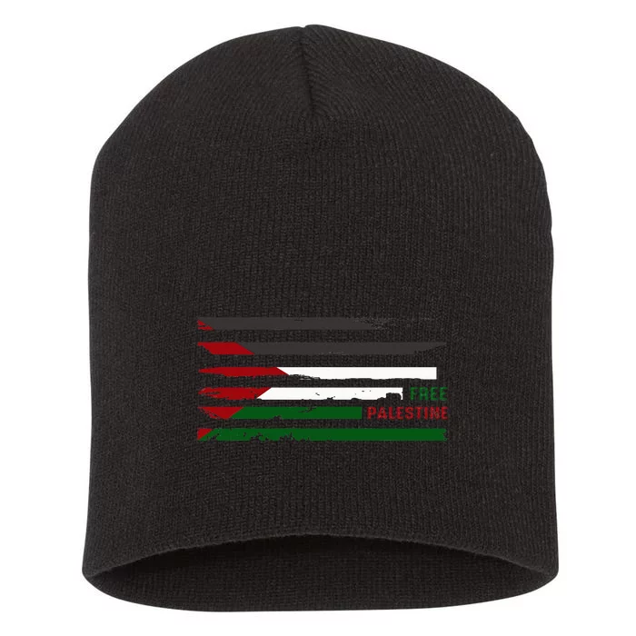 Stand With Palestine Free Palestine Palestine flag Short Acrylic Beanie