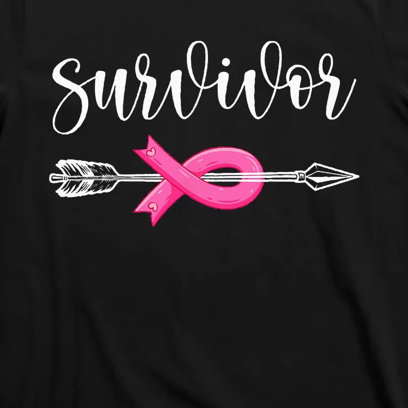 Survivor Warrior Pink Breast Cancer Ribbon Breast Cancer T-Shirt