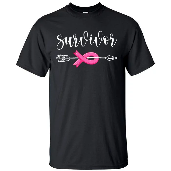 Survivor Warrior Pink Breast Cancer Ribbon Breast Cancer Tall T-Shirt