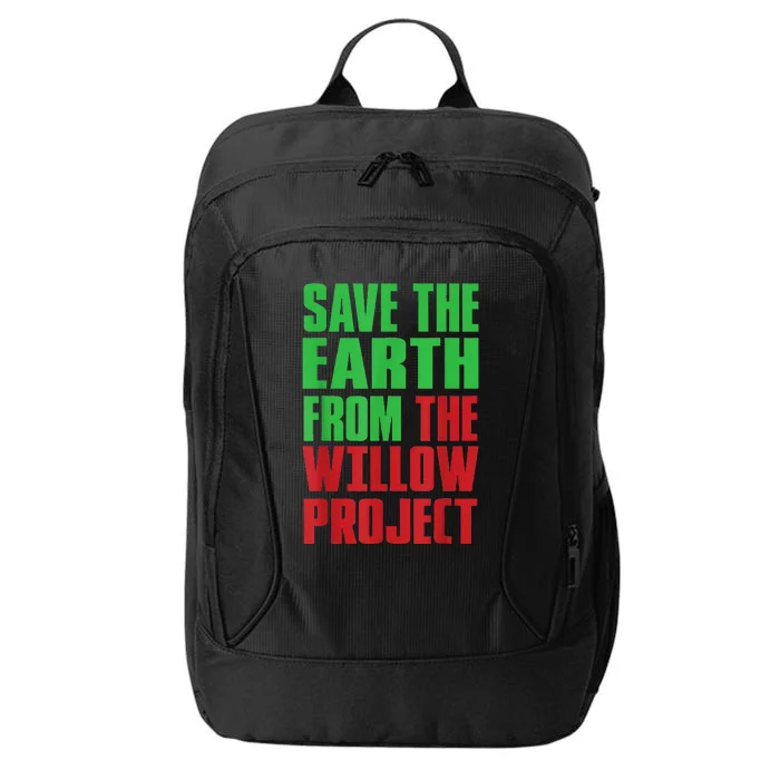 Stop Willow Project, save the earth from the Willow Project City Backpack