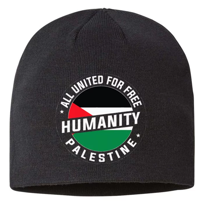 Stand With Palestine Free Palestine Peace Love Flag 8 1/2in Sustainable Knit Beanie