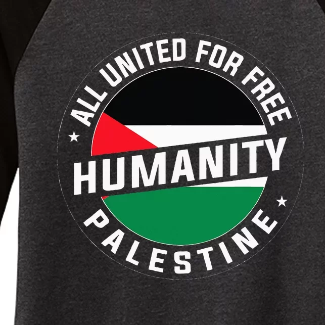 Stand With Palestine Free Palestine Peace Love Flag Women's Tri-Blend 3/4-Sleeve Raglan Shirt