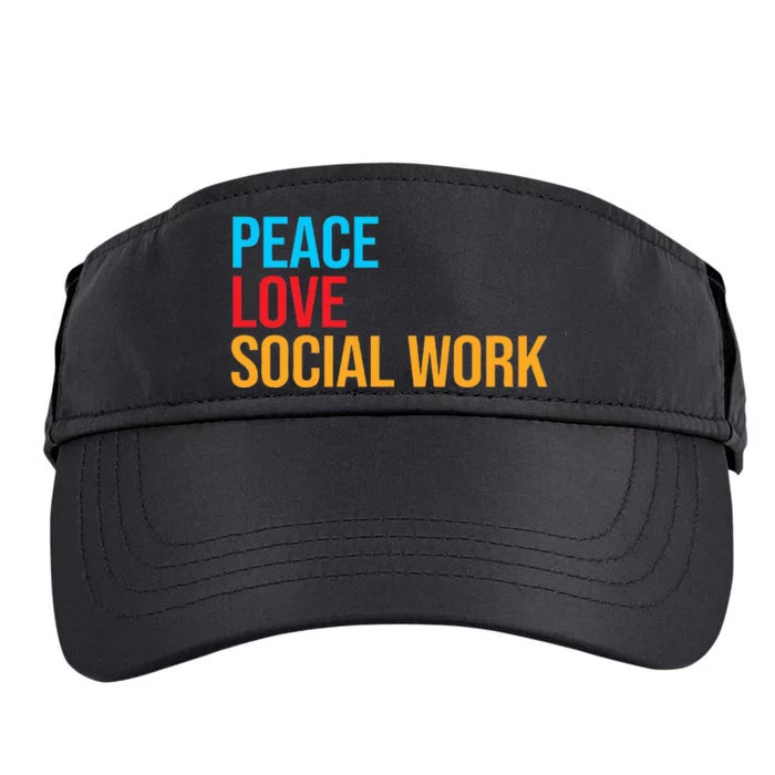 Social Worker Peace Love Social Work Adult Drive Performance Visor