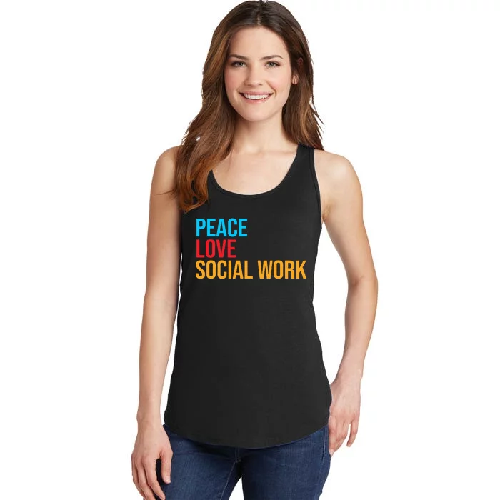 Social Worker Peace Love Social Work Ladies Essential Tank